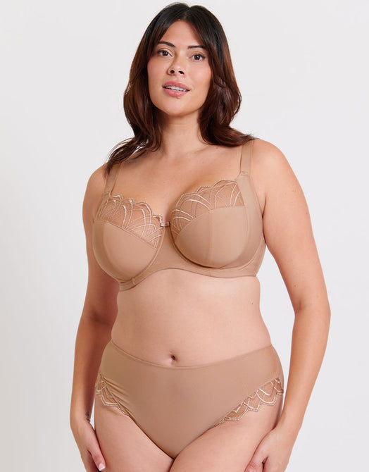 Flirtelle Emilie Deco Full Cup Side Support Bra Cafe Au Lait